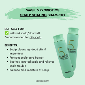 Masil 5 Probiotic Scalp Scaling Shampoo 300ml (Green)